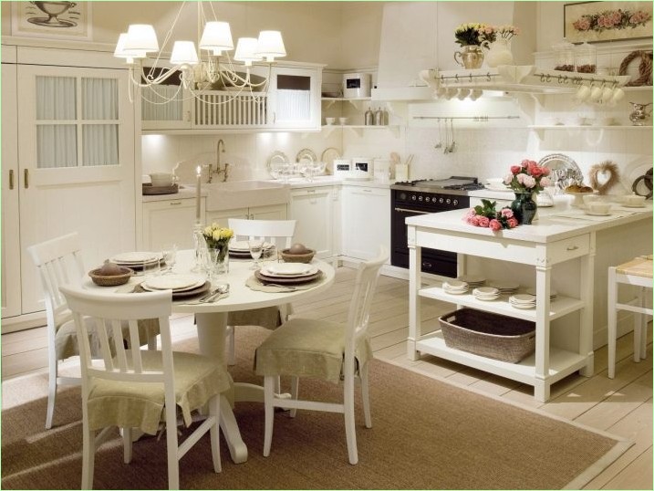 Odmah biserni kabel  Bijeli kuhinjski stol (78 fotografija): je li tablica praktična za kuhinju,  dizajn u unutrašnjosti